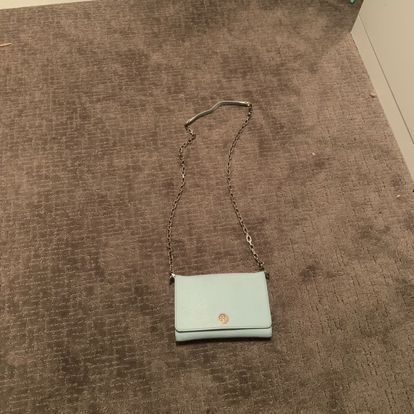 Tory Burch Robinson wallet crossbody satchel bag light blue - Picture 2 of 14